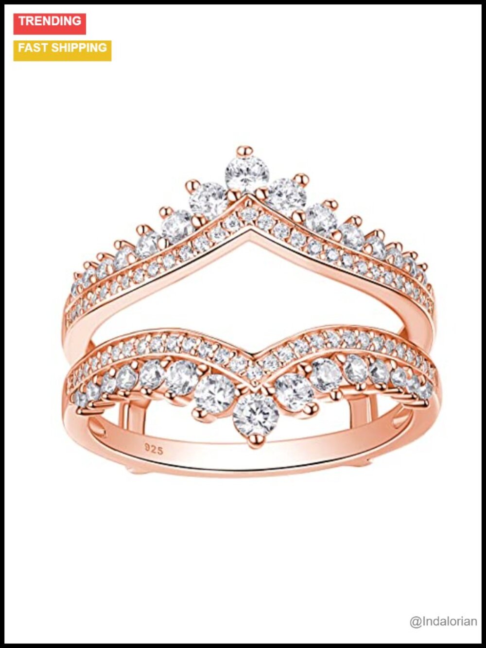 Sterling Silver Ring Enhancer Cubic Zirconia Wedding Band